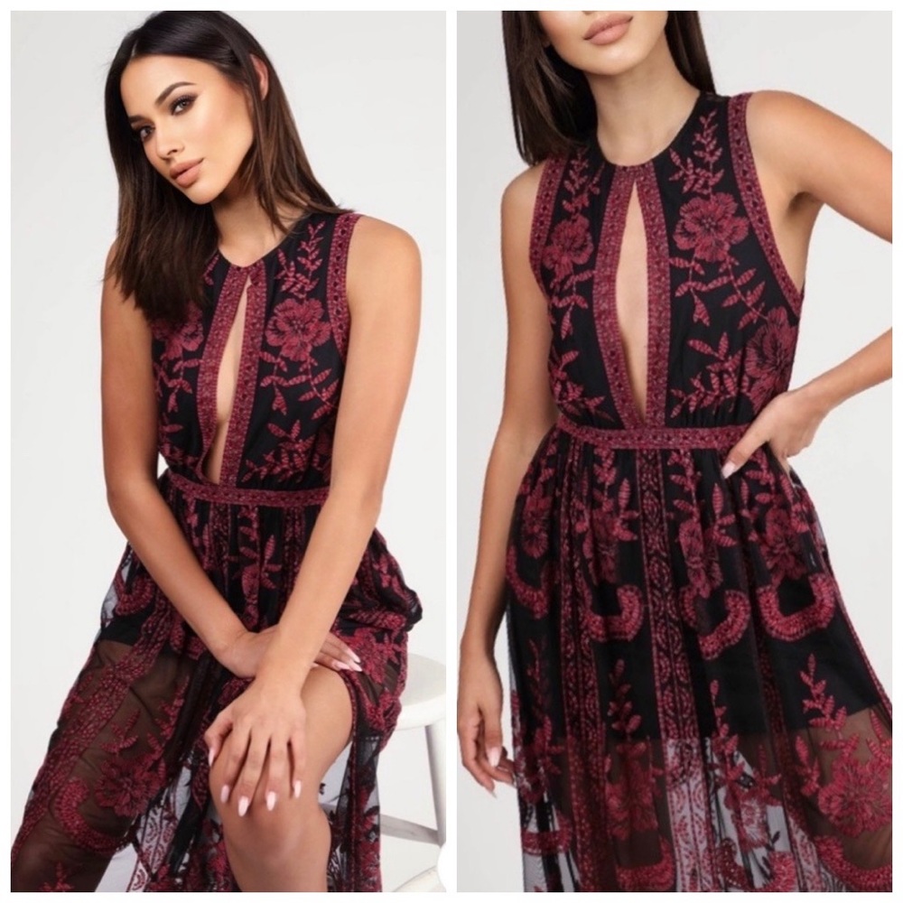 FINAL FEW | Black boho lace maxi dress